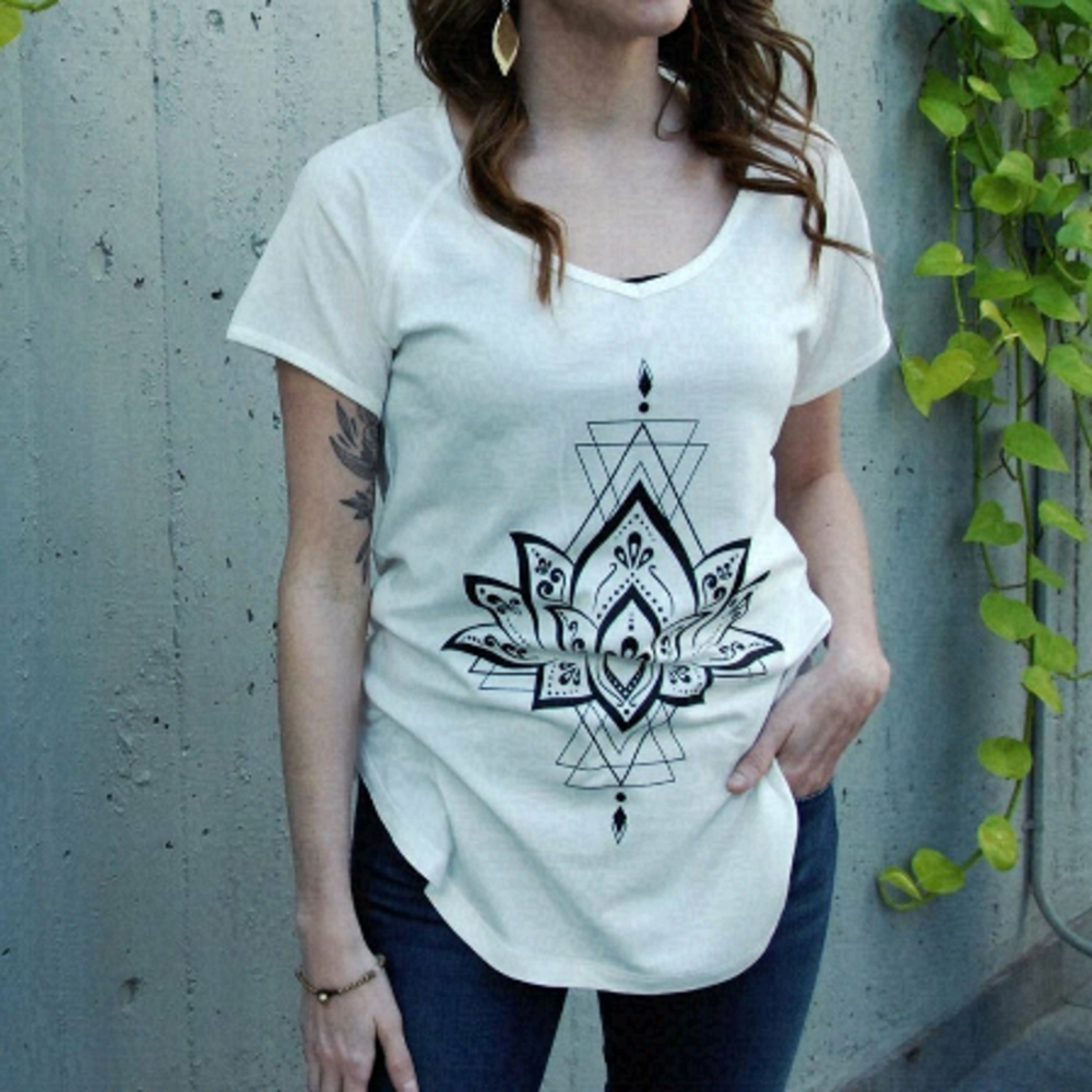 LOTUS Tee - tencel and organic cotton top (white)